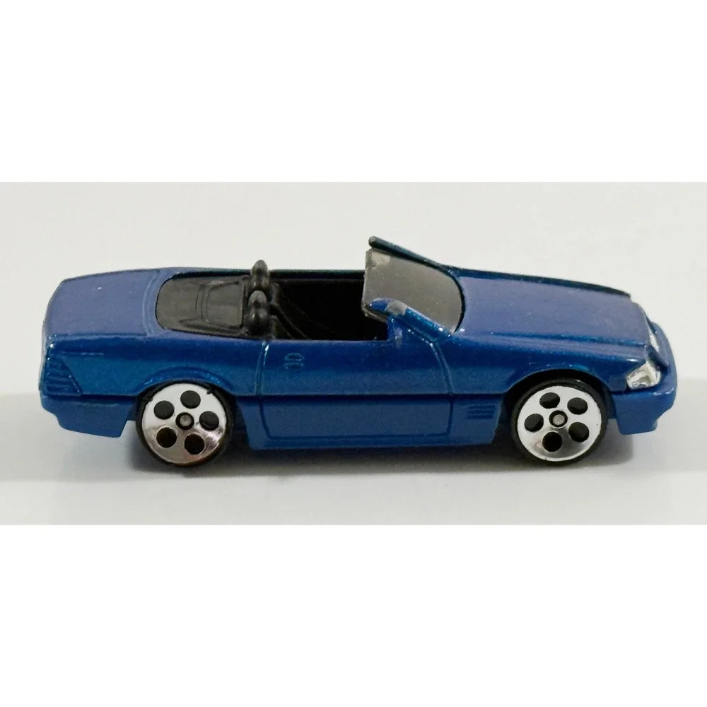 Hot Wheels Mercedes-Benz 500SL Kids 1:64 Blue Metallic Convertible Toy Car 1989